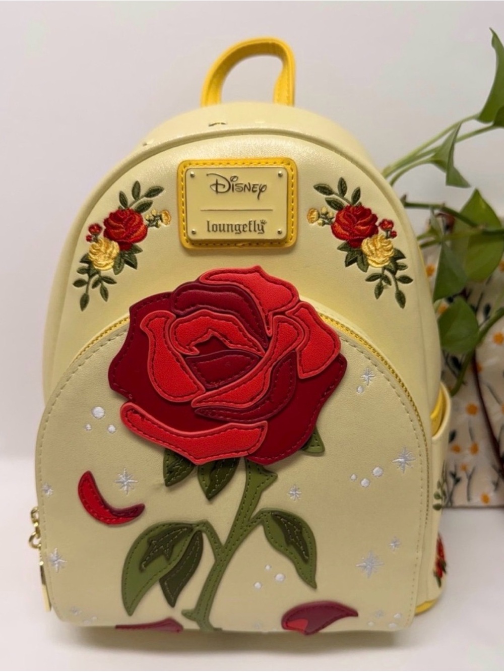 Loungefly Disney Beauty and The Beast Enchanted Rose Shimmer Mini-Backpack - Picture 5 of 10